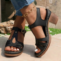 Women's Summer New Solid Color High Heel Sandals