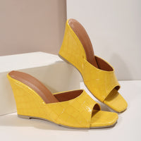 Women's Wedge Sandal One-strap Roman-style Plaid Textured Sandals