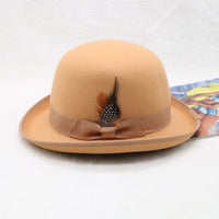 Elegant Bow Curling Woolen British Vintage Top Bucket Hat