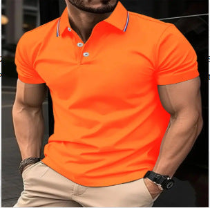 Men's Golf Shirt Classic Fashion Plaid Striped Polo Short Sleeve