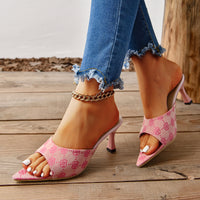 Pointed-toe Retro Presbyopic High Heel Slippers