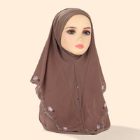 Women's Embroidered Lace Double-layer Chiffon Beading Cap