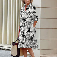 Floral Print Shirt Dress For Women Dress Autumn