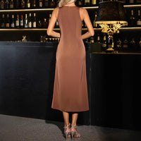 Women's Fashion Graceful Personality Sleeveless Satin Dress