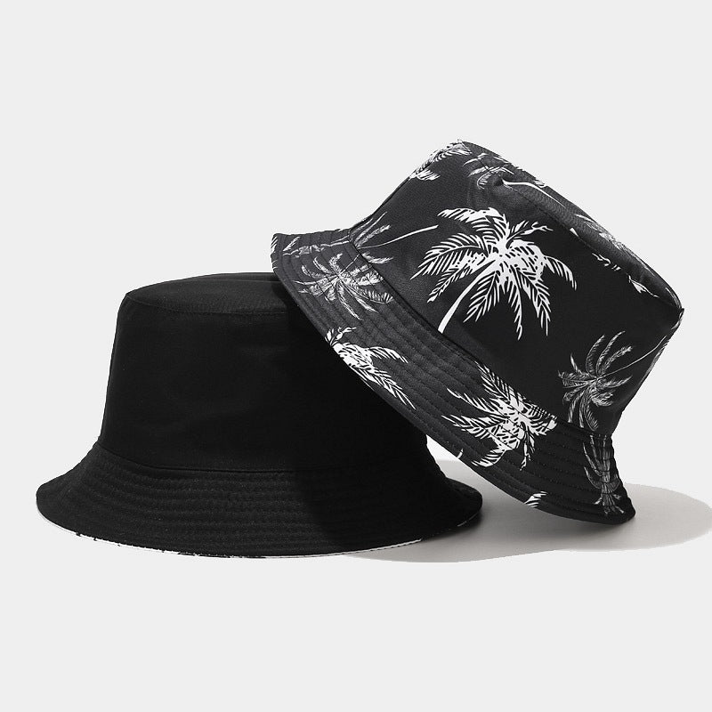 Outdoor Sunshade Beach Coconut Tree Printing Bucket Hat