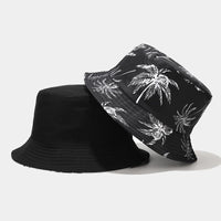 Outdoor Sunshade Beach Coconut Tree Printing Bucket Hat