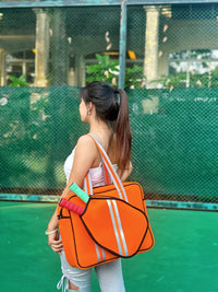 Striped Outdoor Neoprene Travel Portable Crossbody Shoulder Tennis Pack