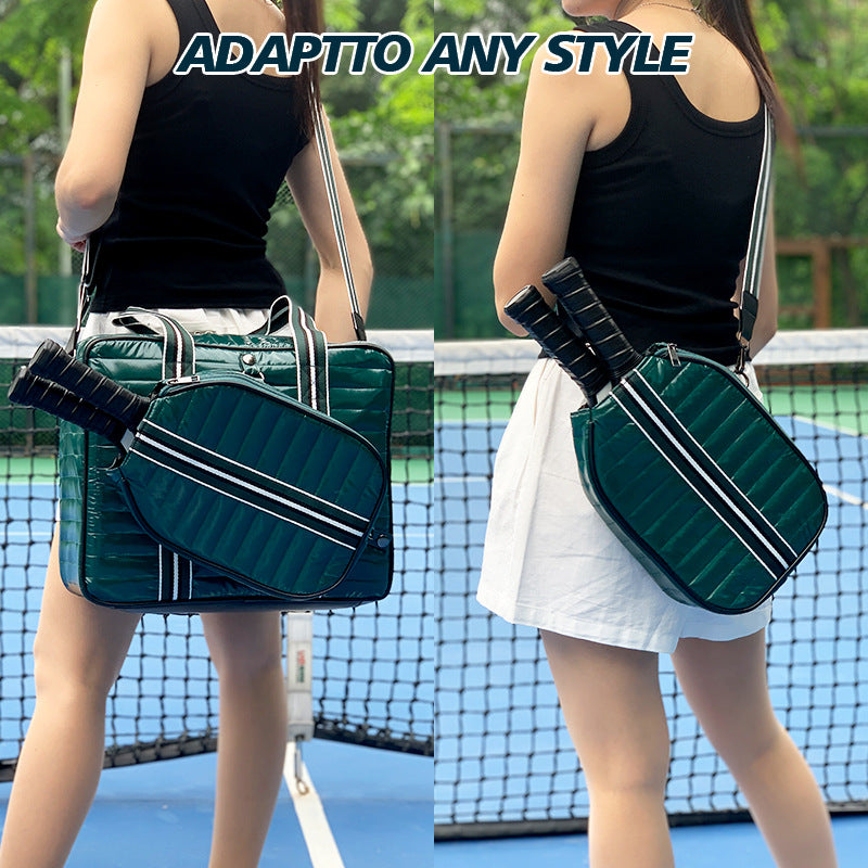Striped Outdoor Neoprene Travel Portable Crossbody Shoulder Tennis Pack