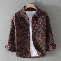 Men's Brushed Thickened Long-sleeved Casual Loose Shirt Jacket