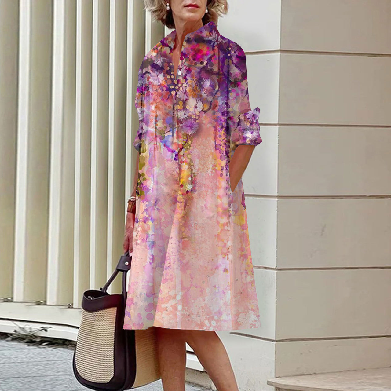 Floral Print Shirt Dress For Women Dress Autumn