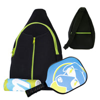 Striped Outdoor Neoprene Travel Portable Crossbody Shoulder Tennis Pack