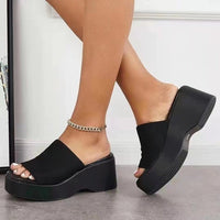 Women's Simple All-match Wedge Platform Slippers