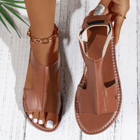 Casual Style Round Toe Fish Mouth Side Empty Heel Outer Wear Plus Size Women's Sandals