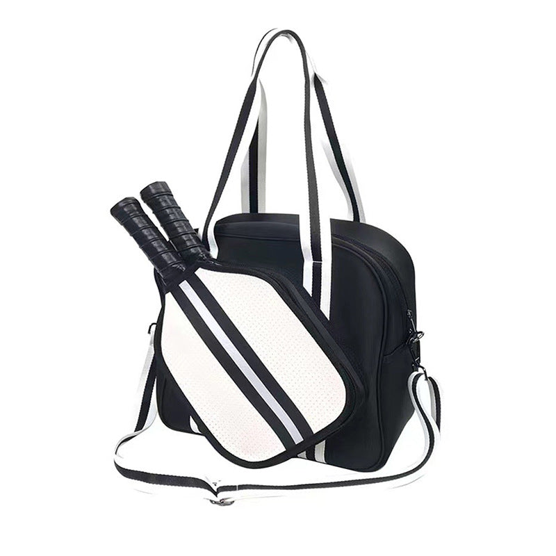 Striped Outdoor Neoprene Travel Portable Crossbody Shoulder Tennis Pack