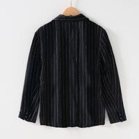 Spring And Autumn Vintage Stripe Loose Ramie Suit