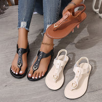 Summer New Foreign Trade Plus Size Flip-Toe Comfortable Outdoor Elastic Strap Sandals