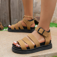 Thick Bottom Strap Buckle Round Toe Outdoor Beach Sandals