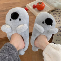 Female Cute Cartoon Toe Cap Cotton Slippers