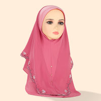 Women's Embroidered Lace Double-layer Chiffon Beading Cap
