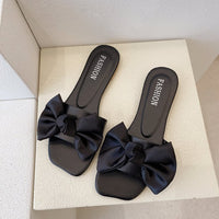 Fashion Personality Flat Bowknot Slippers For Women