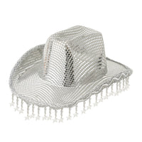Western Cowboy Hat Sequined Tassel XINGX Design Floppy Hat