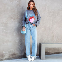 Women's Fashion Simple Tassel Straight-leg Trousers