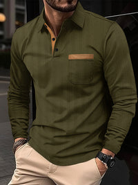 Sports Long Sleeve Lapel Men's Polo Shirt