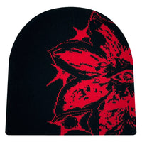 Flowers Print Trendy Versatile Double Layer Knitted Hat