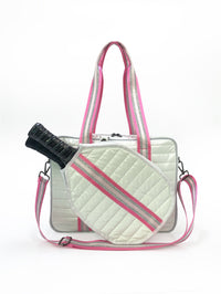 Striped Outdoor Neoprene Travel Portable Crossbody Shoulder Tennis Pack