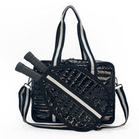 Striped Outdoor Neoprene Travel Portable Crossbody Shoulder Tennis Pack