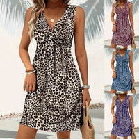 Women's Twisted Leopard Print Casual Dress