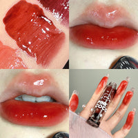 Little Bear Dudu No Stain On Cup Water Light Mirror Lip Lacquer