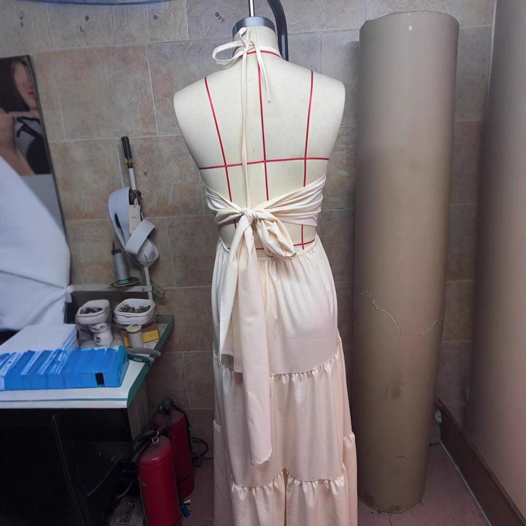 Pure Desire Style Sexy Backless Halter Suspender Skirt Women's Summer