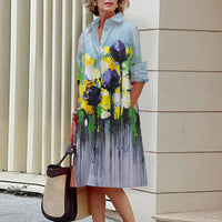 Floral Print Shirt Dress For Women Dress Autumn