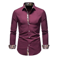 Men's Long-sleeved Shirt Lapel Slim-fit Assorted Colors