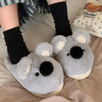 Female Cute Cartoon Toe Cap Cotton Slippers