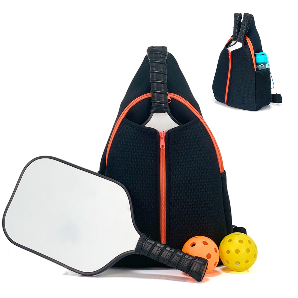 Striped Outdoor Neoprene Travel Portable Crossbody Shoulder Tennis Pack