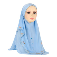 Women's Embroidered Lace Double-layer Chiffon Beading Cap