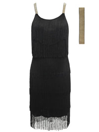 Vintage Vestidos 1920s Flapper Girl Fancy Dress Great Gatsby Dress Costumes Slash Neck Strappy Fringe Swing Party Dress Women