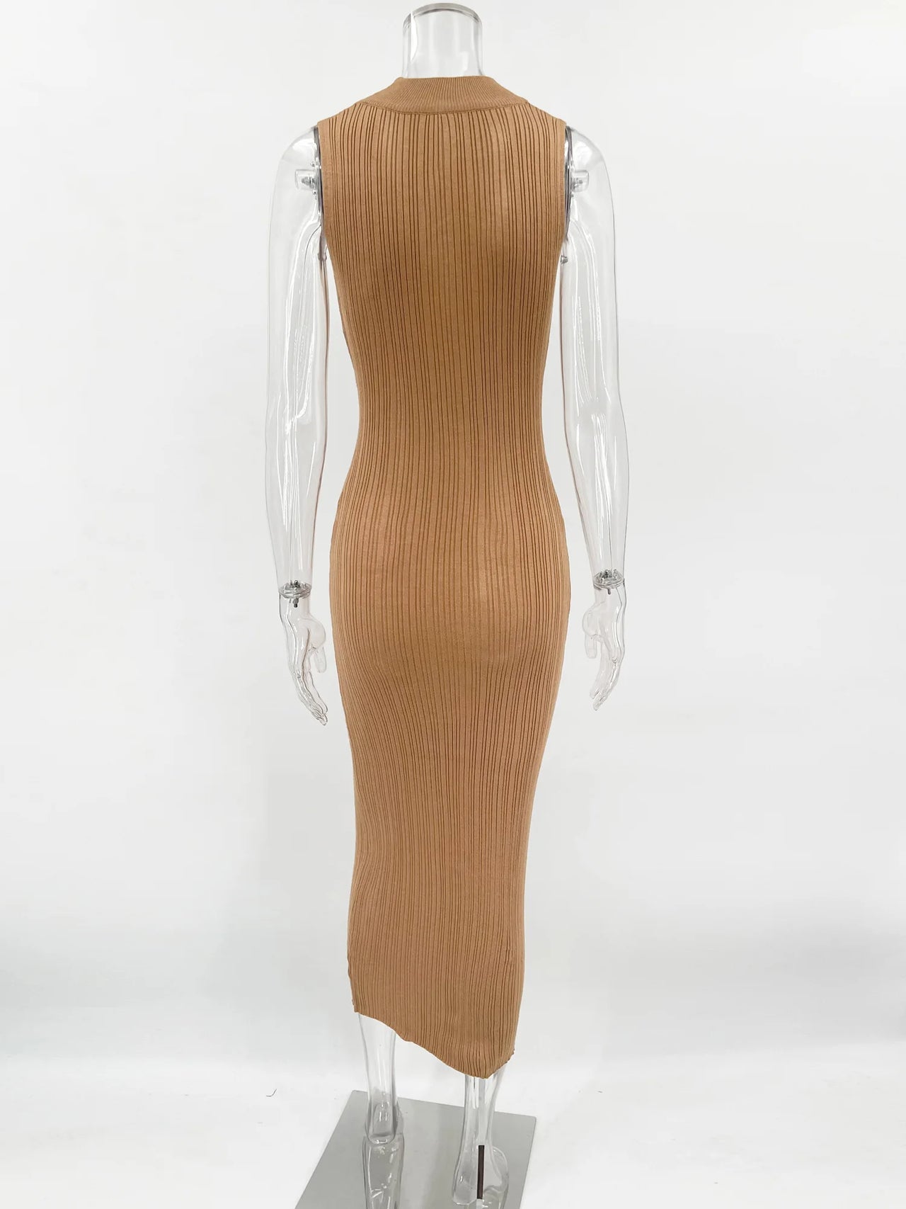 Tossy Sleeveless Knitwear Turtleneck Long Dress Female Slim Elegant Fashion Autumn 2023 Ribbed Knit Dress For Women Maxi Dress