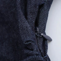 ETJ 2025 traf Spring New 1975 series denim MIDI dress with lapel side zipper fashion wrinkle waist slim elegant dress