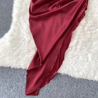 Chic Sequin Asymmetric Backless Slip Dress Sleeveless Korean Fashion Vestidos Women Vintage Summer Hip Wrap Dress