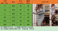New Autumn/Winter Sexy Long Sleeve V-Neck Wrapped Hip Print Dress for Women