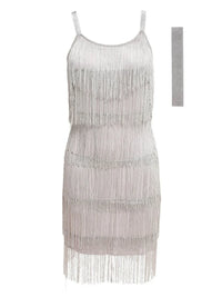 Vintage Vestidos 1920s Flapper Girl Fancy Dress Great Gatsby Dress Costumes Slash Neck Strappy Fringe Swing Party Dress Women
