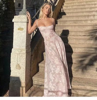 2023 Summer New Dresses For Women Spaghetti Strap Lace Hollow Out Low Cut Sexy A-lin Long Dress Beach Vacation Fashion Vestidos