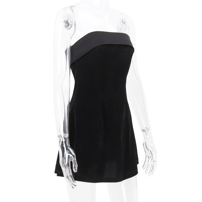 WhereMery Sexy Off Shoulder Backless Mini Dress Elegant Sleeveless Slim A-line Dresses Fashion Evening Club Party Women Vestidos