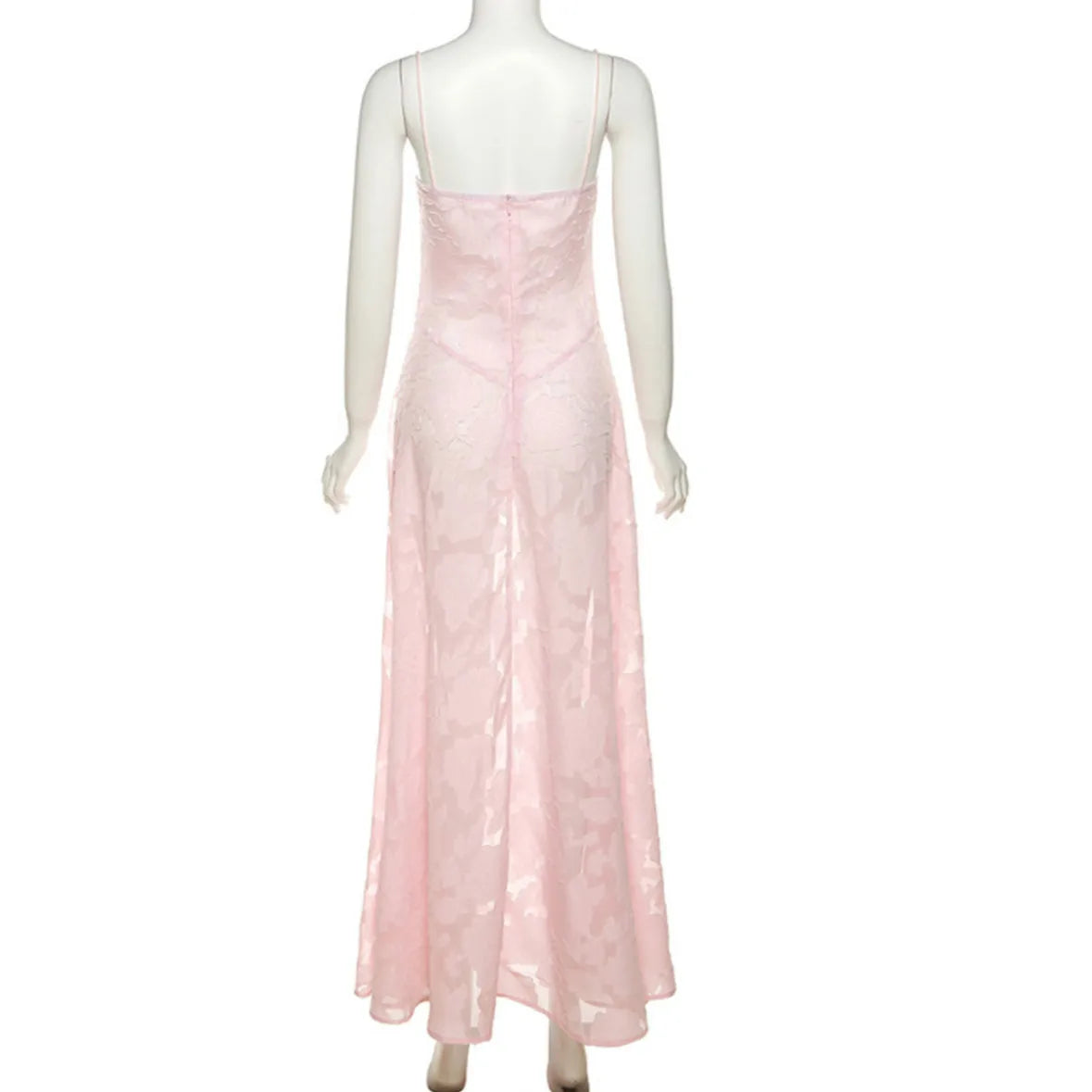 2023 Summer New Dresses For Women Spaghetti Strap Lace Hollow Out Low Cut Sexy A-lin Long Dress Beach Vacation Fashion Vestidos