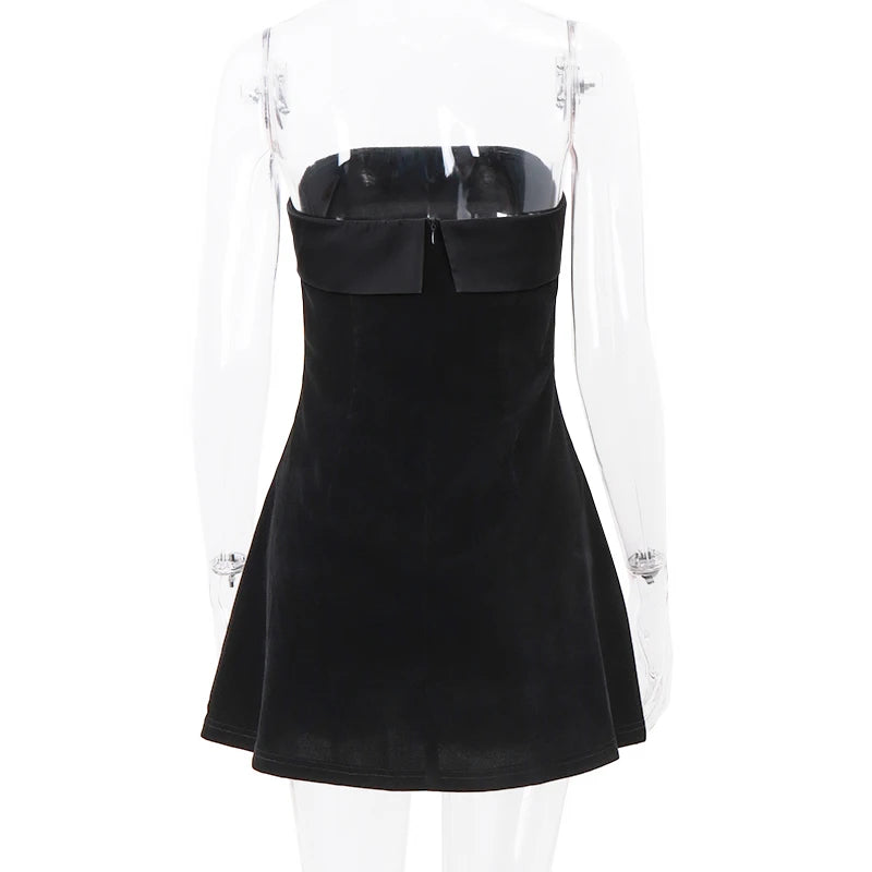 WhereMery Sexy Off Shoulder Backless Mini Dress Elegant Sleeveless Slim A-line Dresses Fashion Evening Club Party Women Vestidos