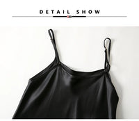 SuyaDream Woman Mini Dress 19mm 100%Real Silk Sleeveless Solid Spaghetti Strap Sleep Dresses 2025 Elegant Chic Clothes