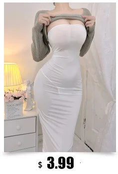 2023 Summer Women's Sexy Temperament V-neck Low cut Velvet sling ceremonial dress Side Split Slim Wrap buttocks Long Dress UR6Y